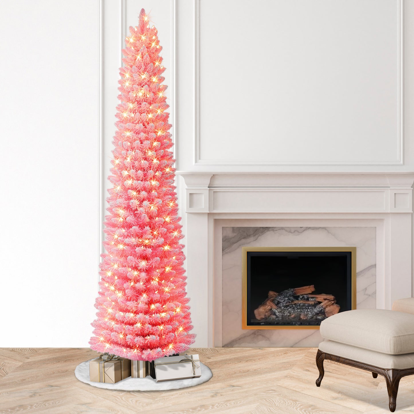 7.5 / Clear Incandescent / Flocked Pink