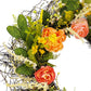 Puleo International 24" Artificial Peony Floral Spring Door Wreath