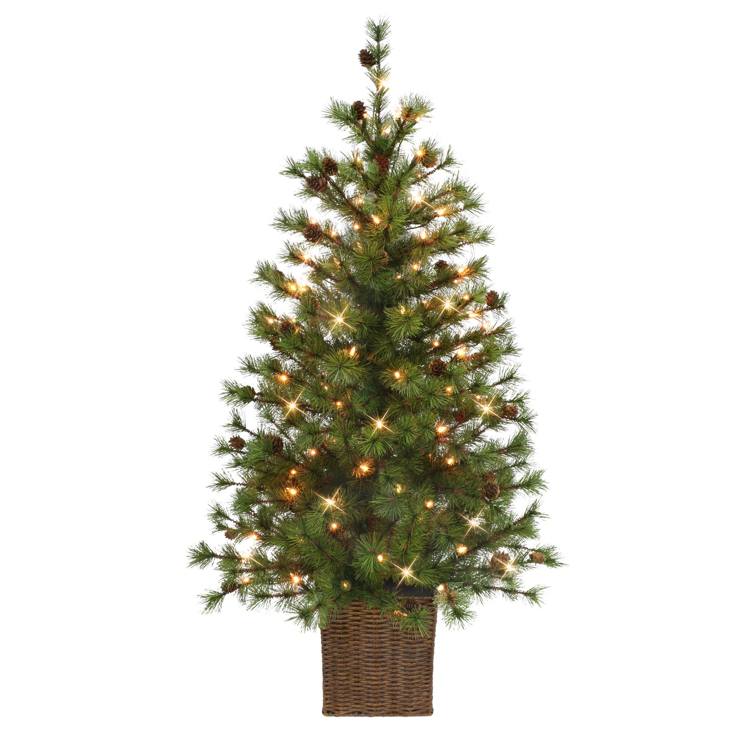 4 ft. Pre-Lit Potted  Artificial Tree