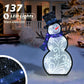 30" Lighted Outdoor Snowman with 137 LED Lights, White/Blue/Black