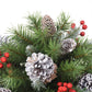 18" B/O Urn Filler, 62 Tips, 35 Warm White LED Lights (3 x AA batteries not included), 6/18 Hours On/Off Time Function, Pine Cones & Berries