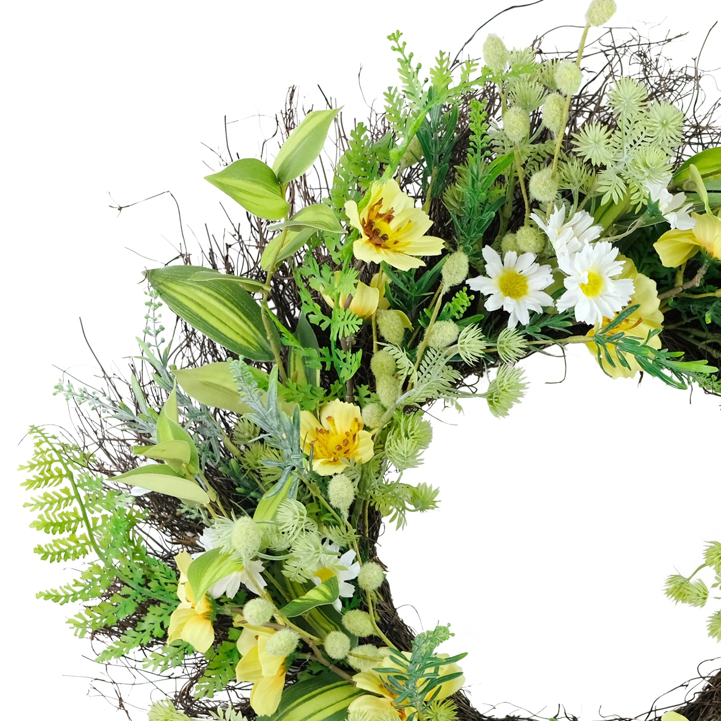 24" Artificial Daisy & Dogwood Floral Spring Wreath