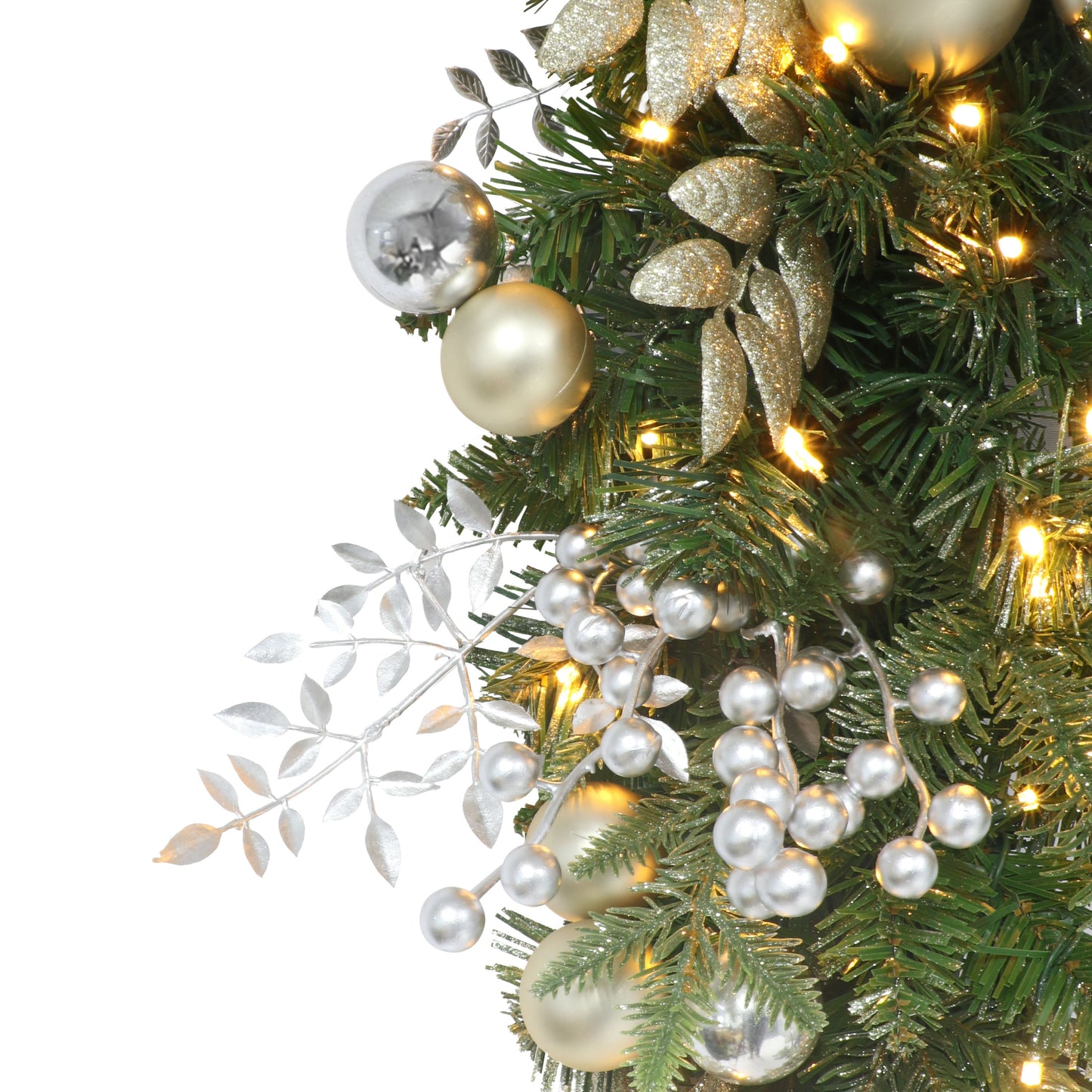 6' x 10" Battery-Operated Pre-Lit Gold Decorated Artificial Garland