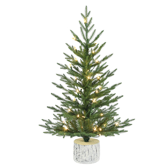 3 ft. Pre-Lit Potted Artificial Tree