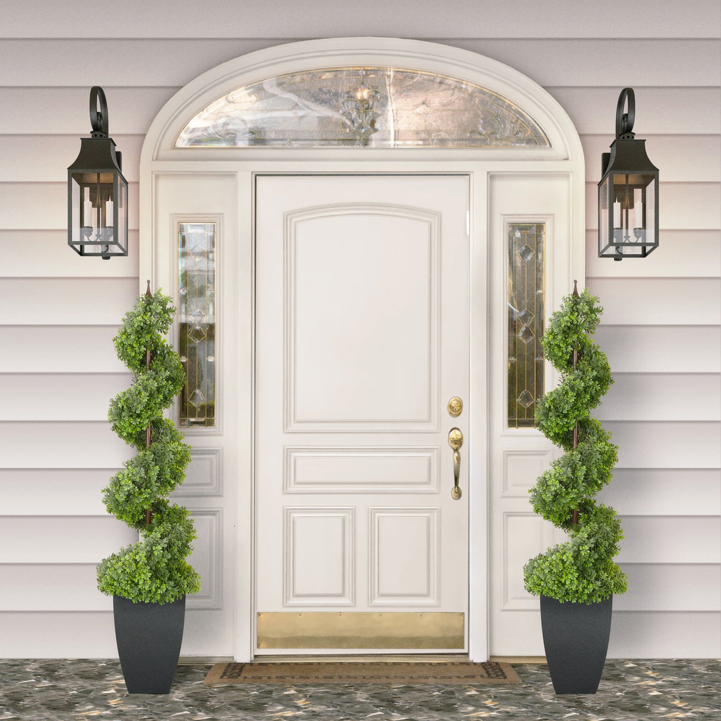 5 ft. Topiary Spiral Boxwood Artificial Tree