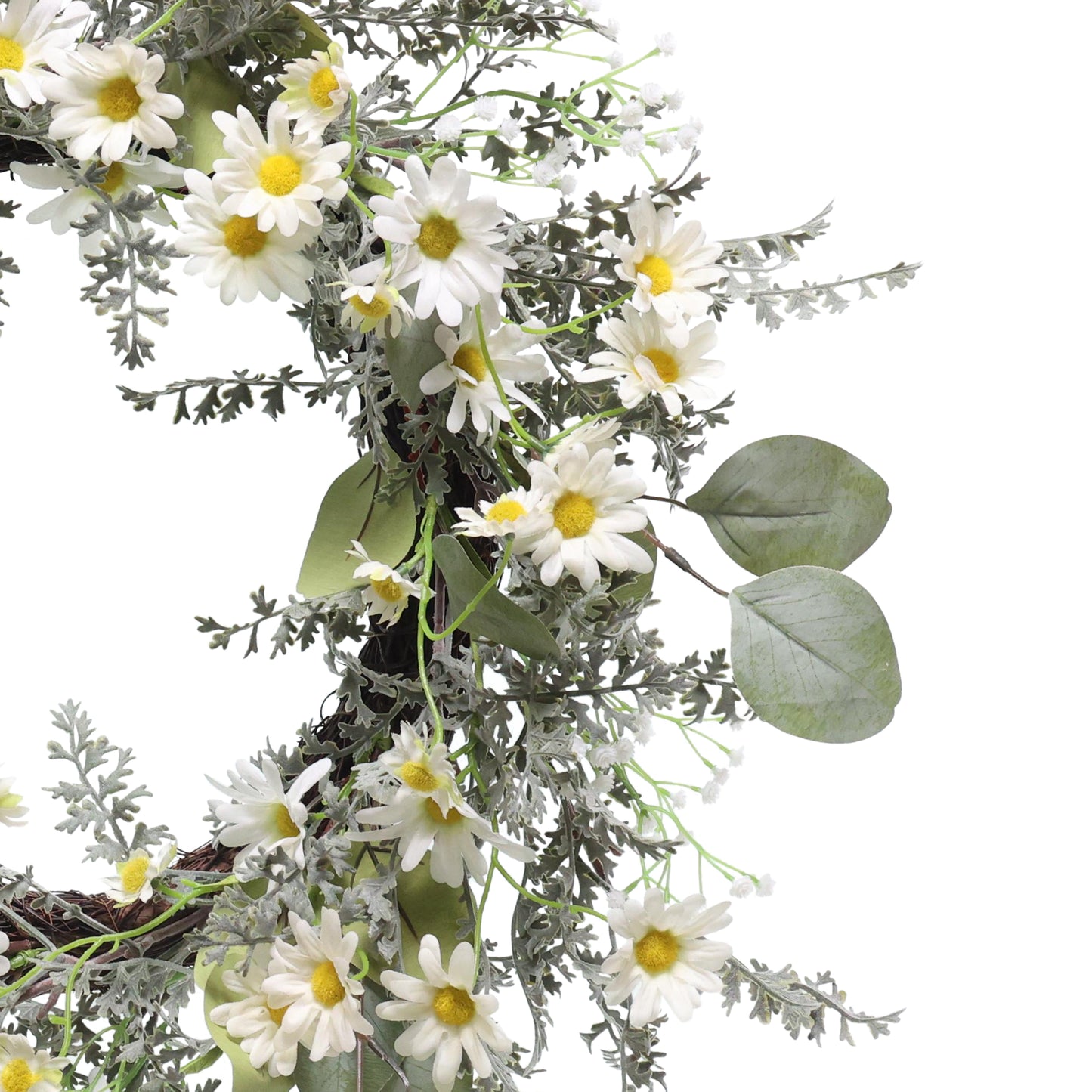 24" Artificial Daisy Floral Spring Wreath