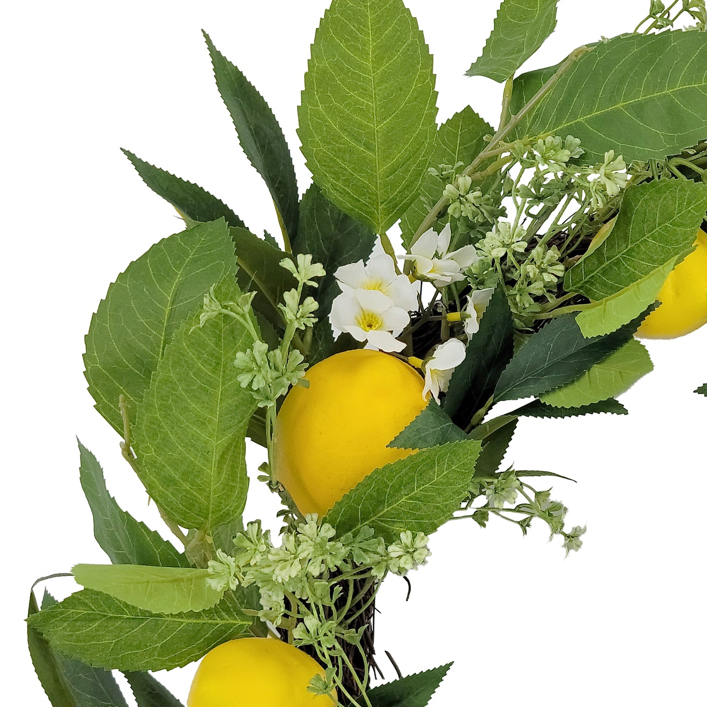 Puleo International 24" Artificial Daisy Floral Spring Door Wreath with Lemons