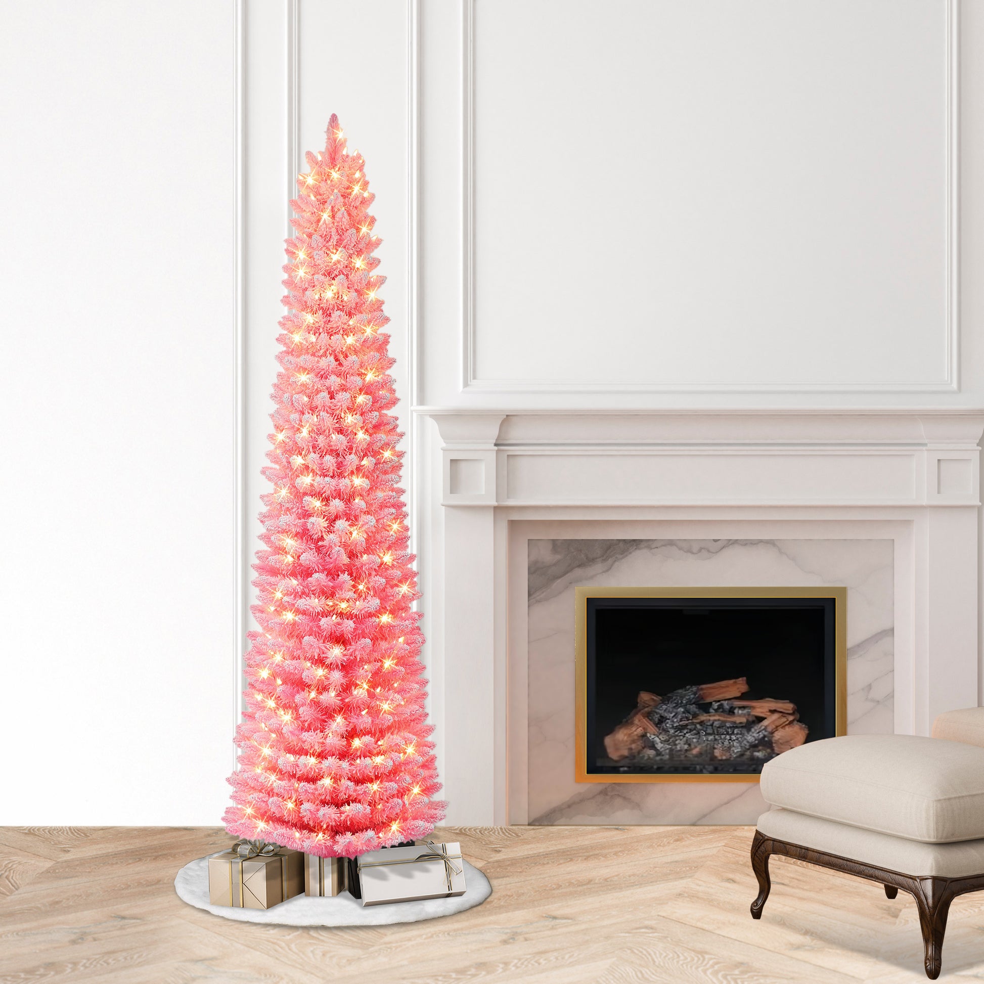 6.5 / Clear Incandescent / Flocked Pink