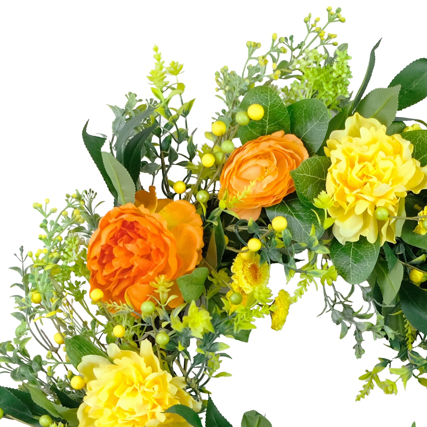 24" Artificial Peony Floral Spring Wreath