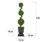 60" Topiary Triple Ball Boxwood Artificial Tree