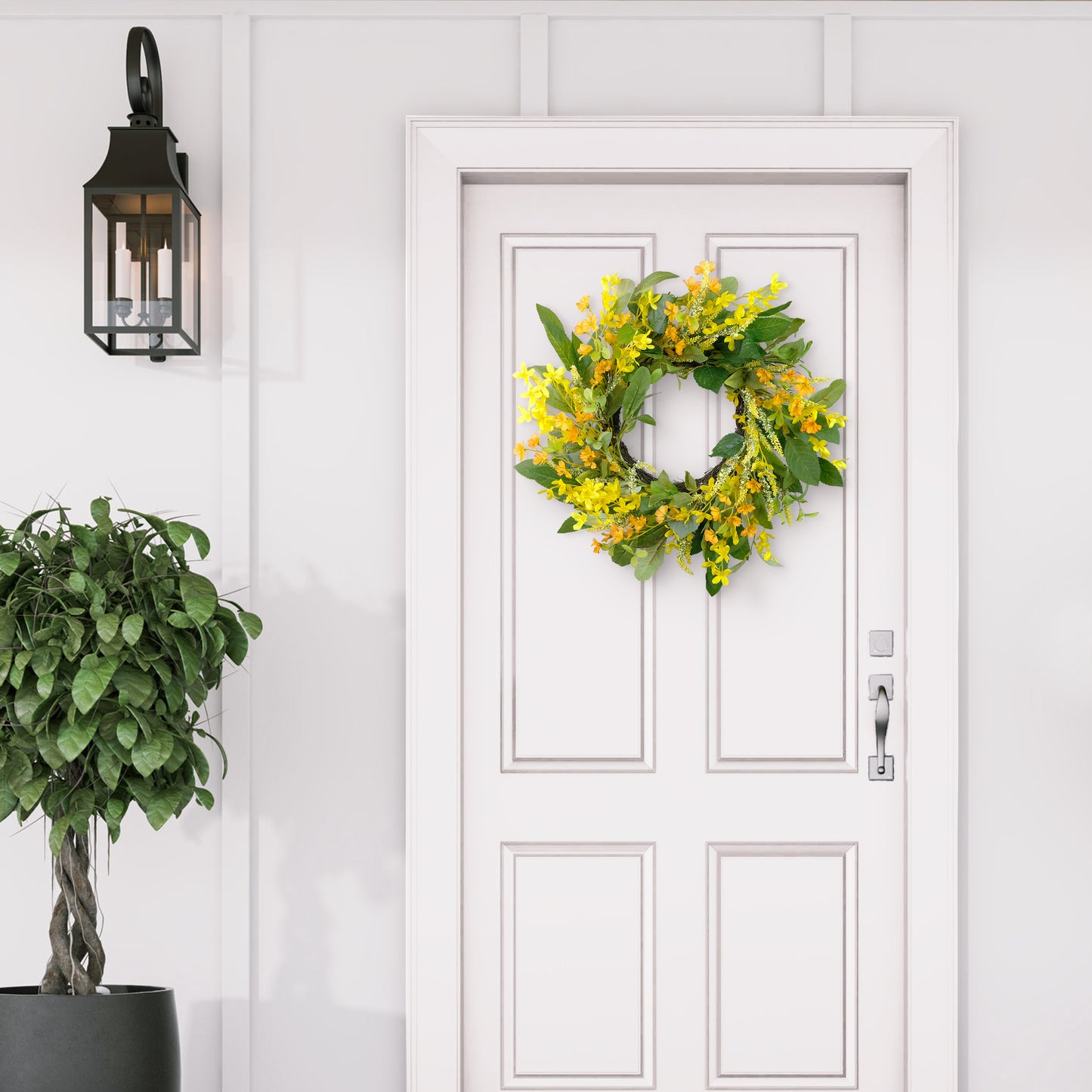 24" Artificial Winter Jasmine Floral Spring Wreath