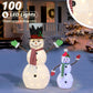 2-Piece Lighted Snowmen Set with 100 White and Blue Lights