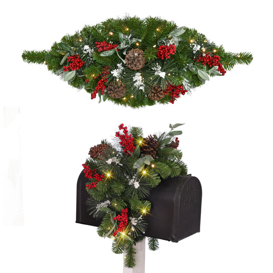 36 in. x 16 in. Pre-Lit Mailbox Cover