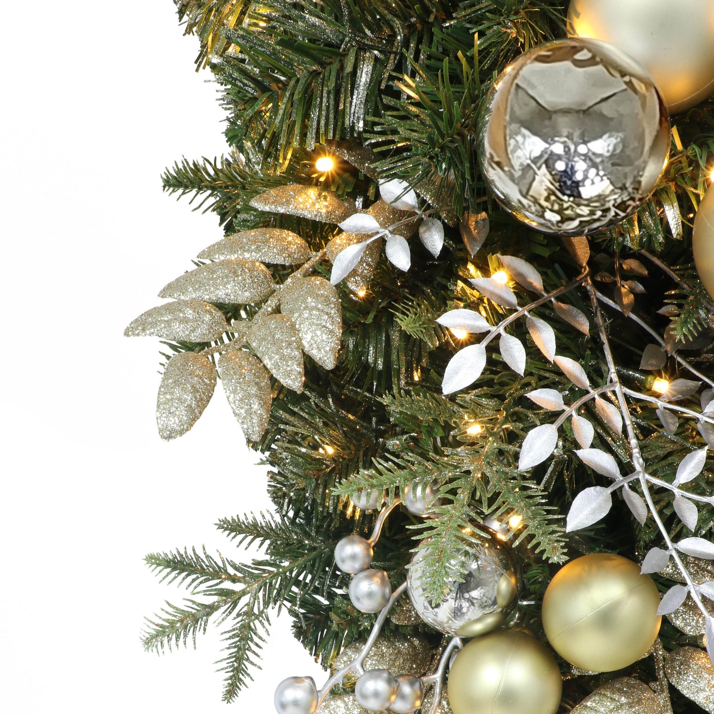 28" Battery-Operated Pre-Lit Decorated Artificial Swag
