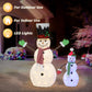 2-Piece Lighted Snowmen Set with 100 White and Blue Lights