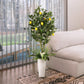 6 ft. Artificial Lemon Tree with White Decorative Pot