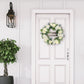 26" Artificial Peony Hydrangea & Rose Floral Spring Wreath with Wood Welcome Sign