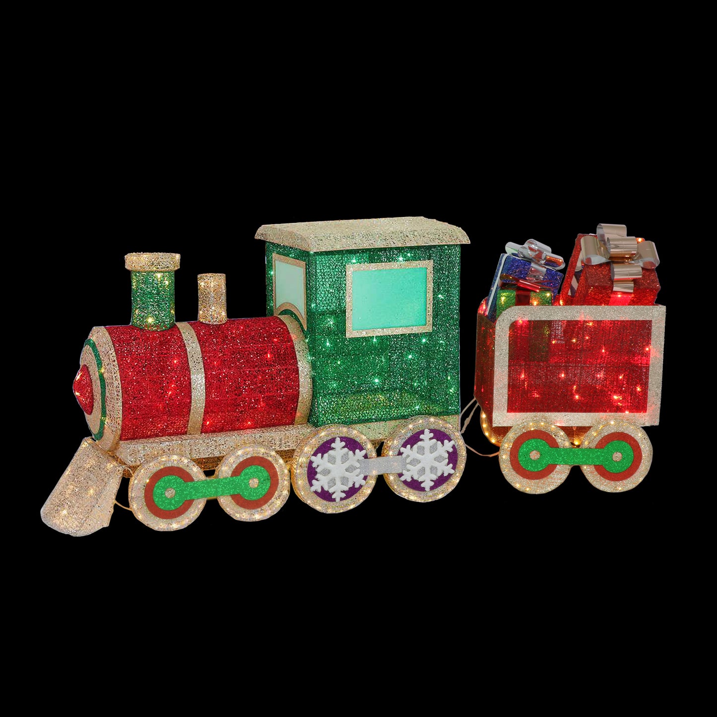 68" Pre-Lit Outdoor Wire Frame Train