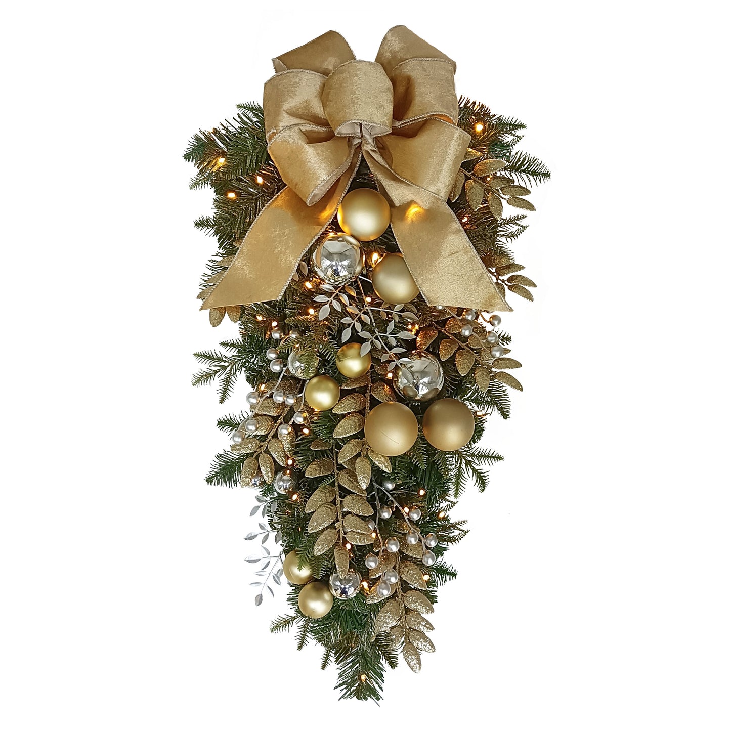 28" Battery-Operated Pre-Lit Decorated Artificial Swag