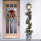 7' Lamp Post with Decorated Garland and 50 Warm White LED Lights
