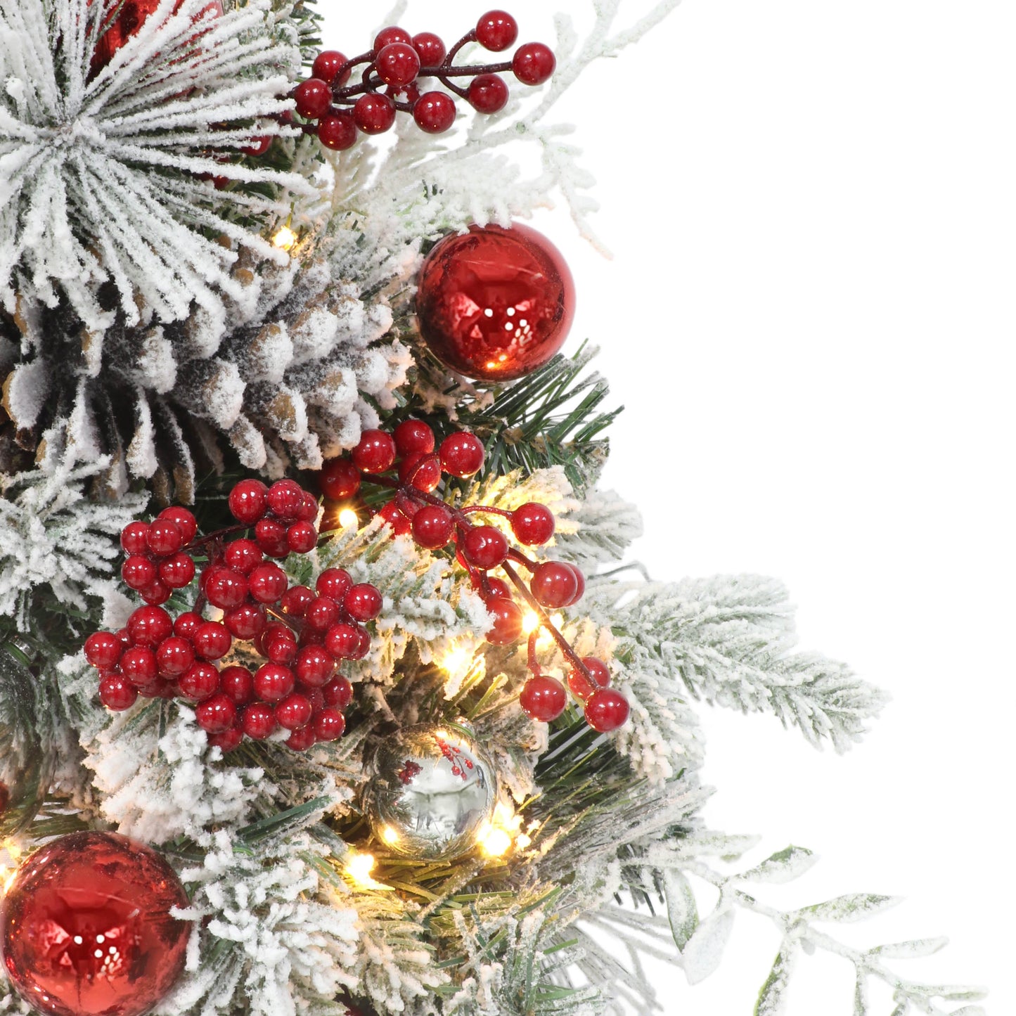 26" Battery-Operated Pre-Lit Decorated Artificial Wreath