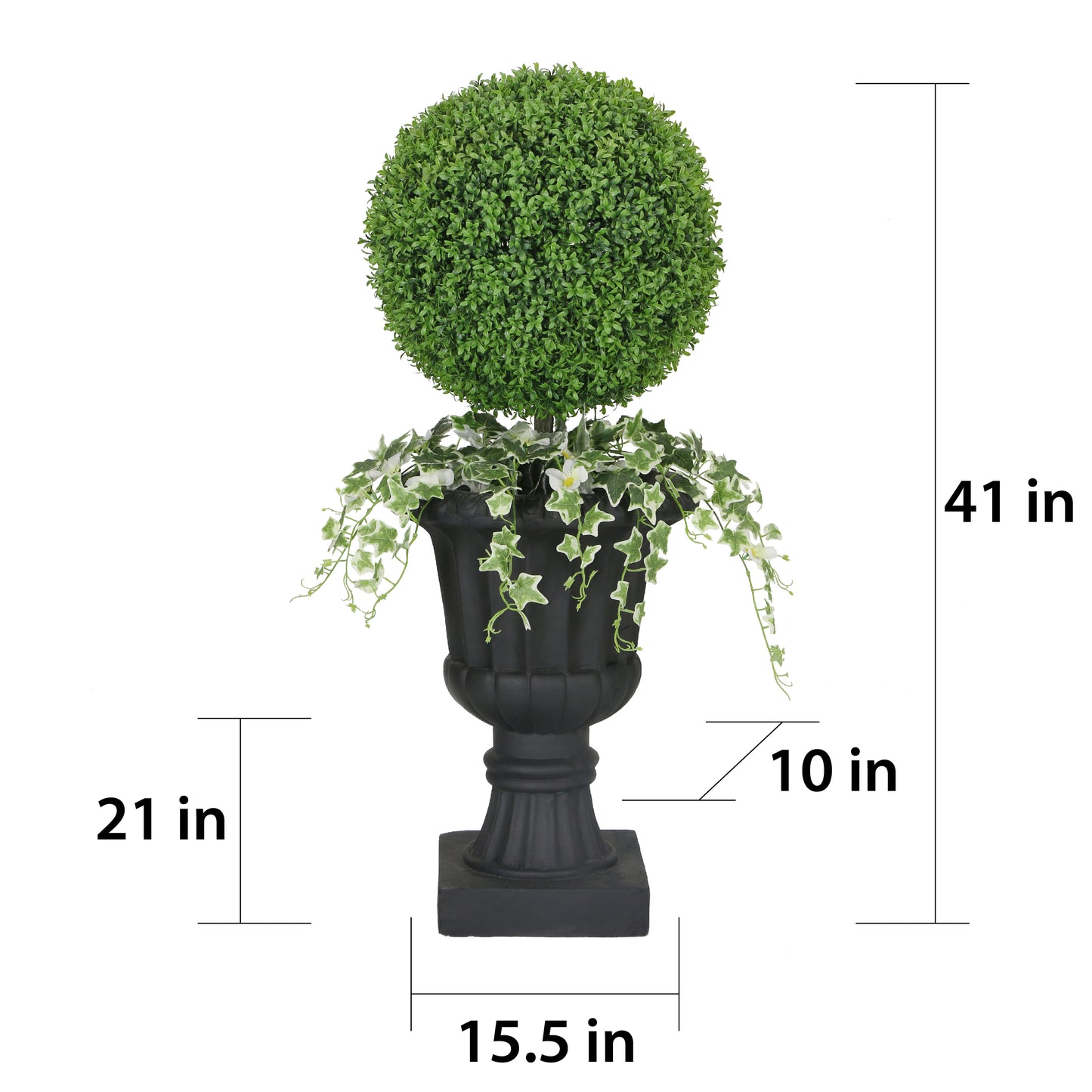 41" Topiary Boxwood Artificial Tree