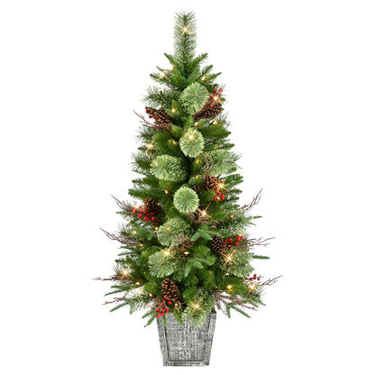 4.5 ft. Pre-Lit Potted Artificial Tree