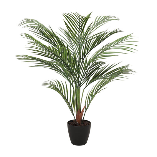 33" Artificial Areca Palm Tree with Black Plastic Vase