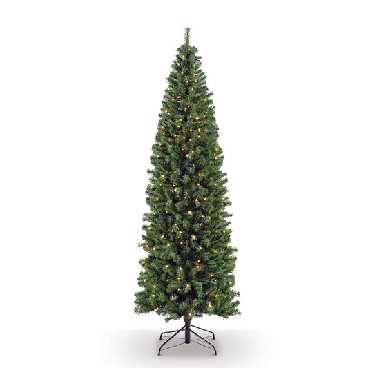 Pre-Lit 6.5' Pencil Northern Fir Artificial Christmas Tree with 250 Lights, Green