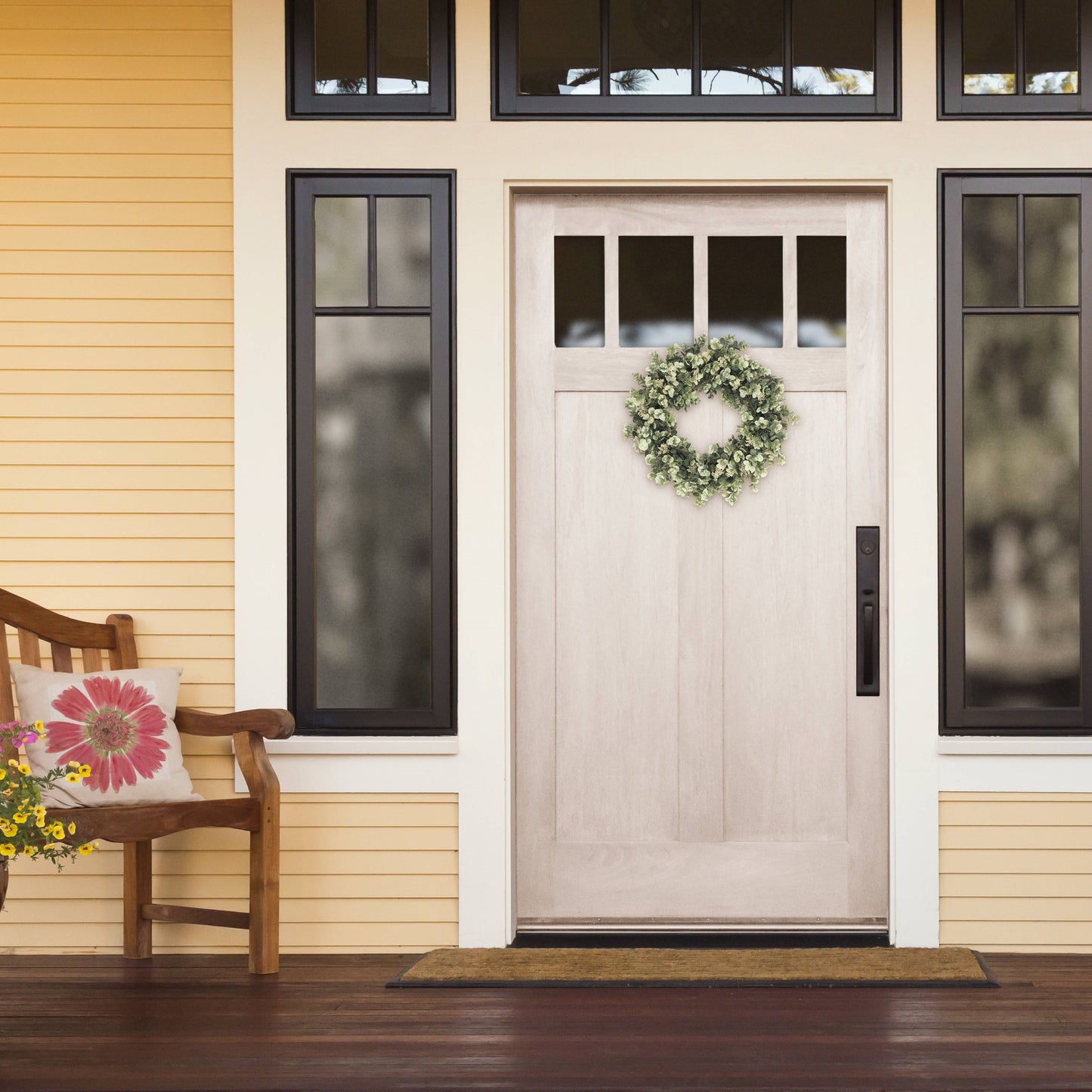 24" Artificial Dogwood Floral Spring Wreath