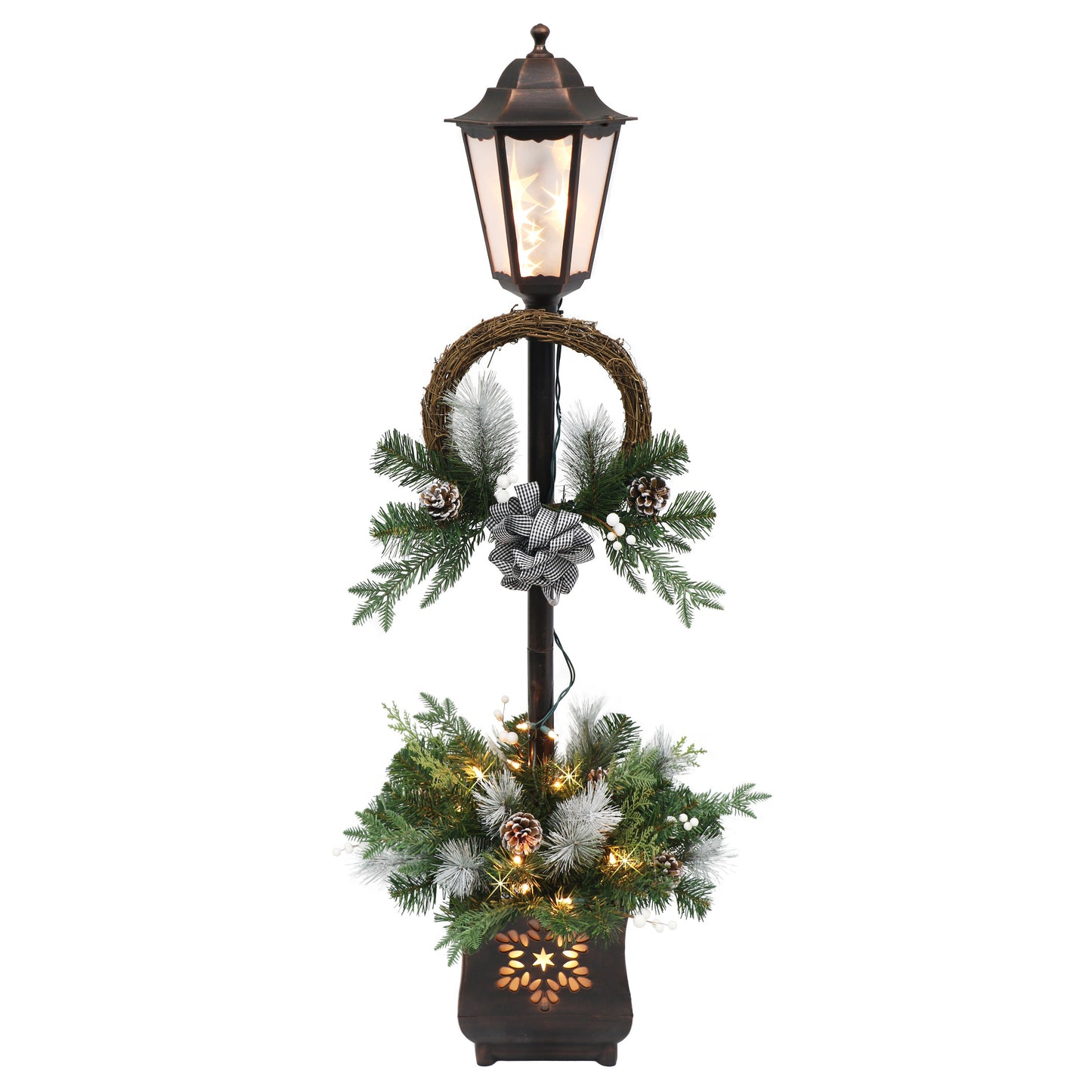 4' Pre-Lit Christmas Lamp Post with 35 Clear UL-Listed lights