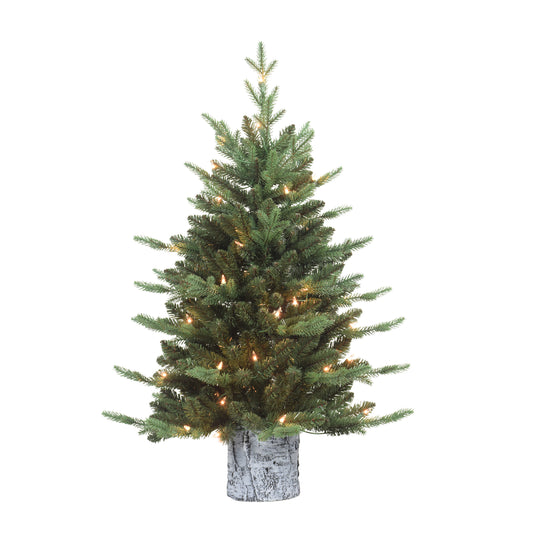Pre-Lit 3' Potted Artificial Christmas Tree with 50 Lights, Green