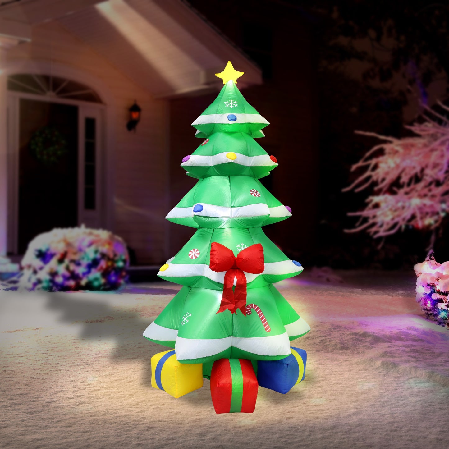 6' Outdoor LED Lighted Inflatable Christmas Tree, Green