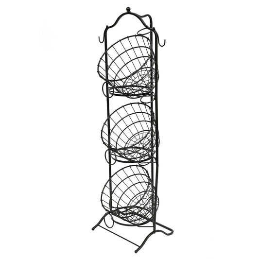 3-Tier Wire Basket with Removable Tilted Baskets