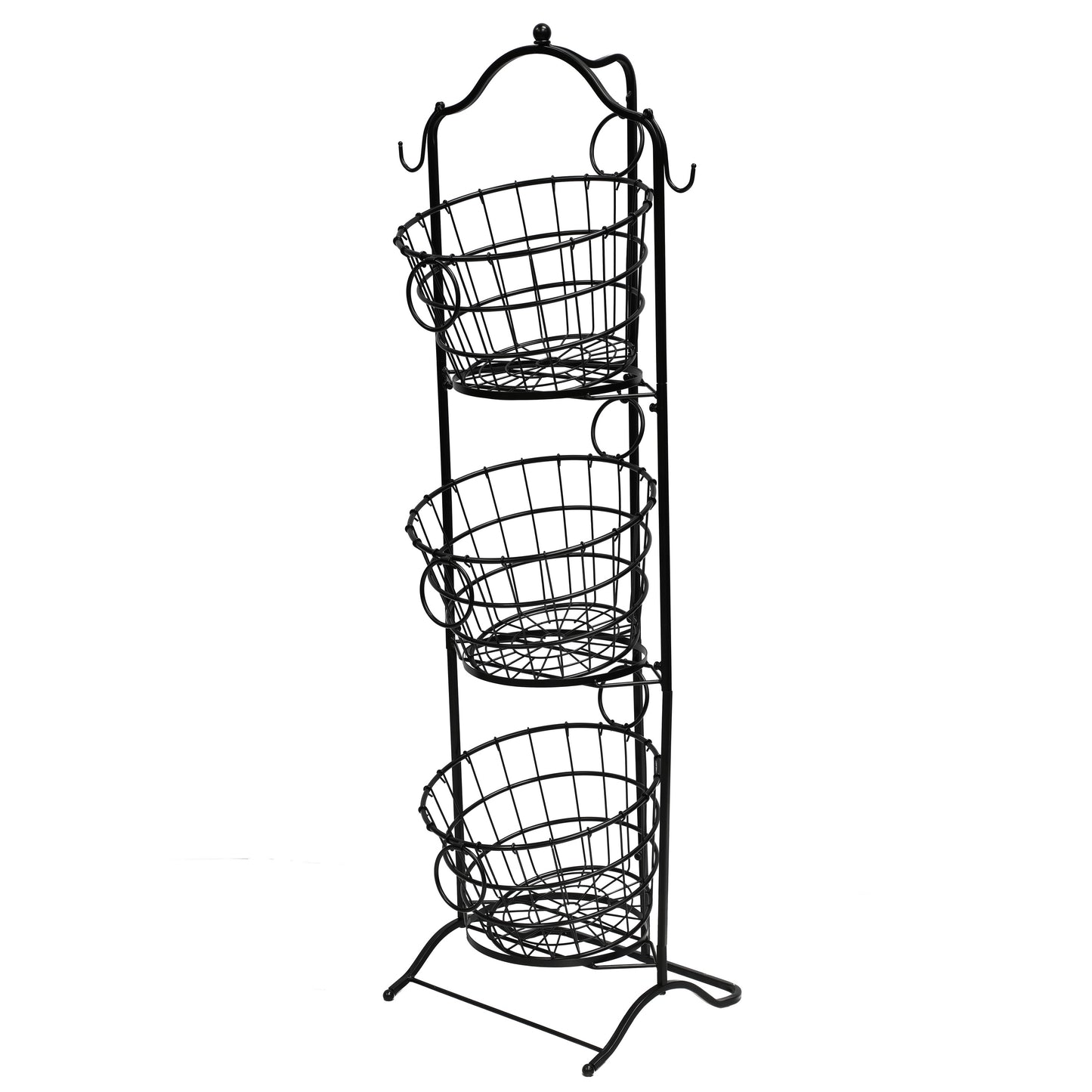 3-Tier Wire Basket with Removable Tilted Baskets