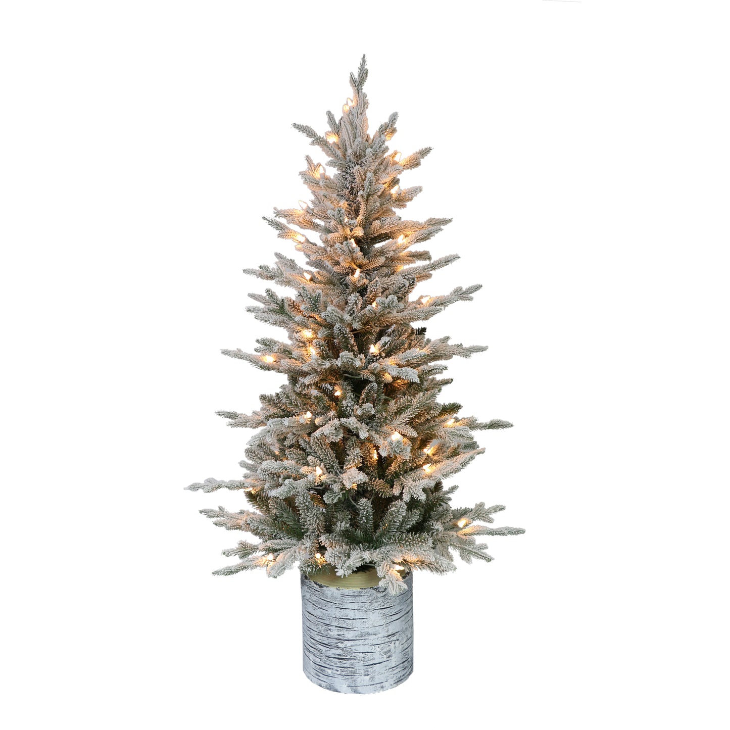 4.5' Pre-Lit Potted Flocked Arctic Fir  Tree with 70 UL-Listed Clear Lights