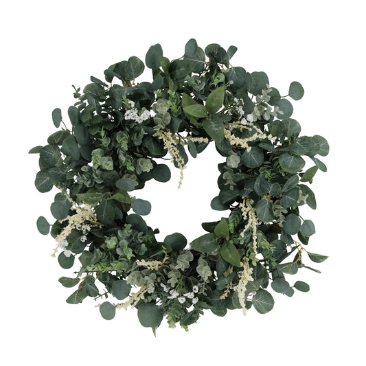 24" Artificial Eucalyptus Floral Spring Wreath