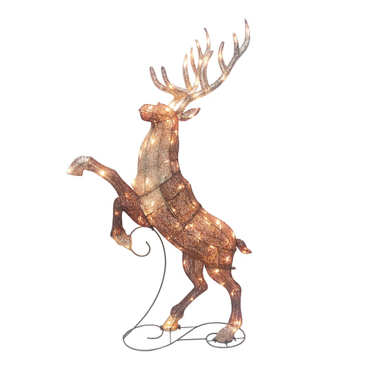 48" Lighted Elk, 90 UL Listed Warm White LED Lights w/ Random Twinkling