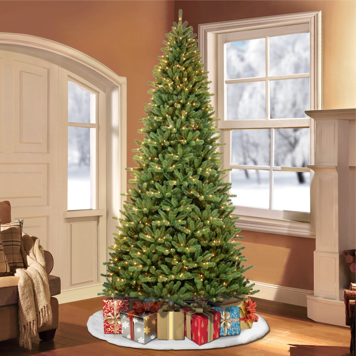 Pre-Lit 12' Berkshire Fir Artificial Christmas Tree with 1200 Lights, Green