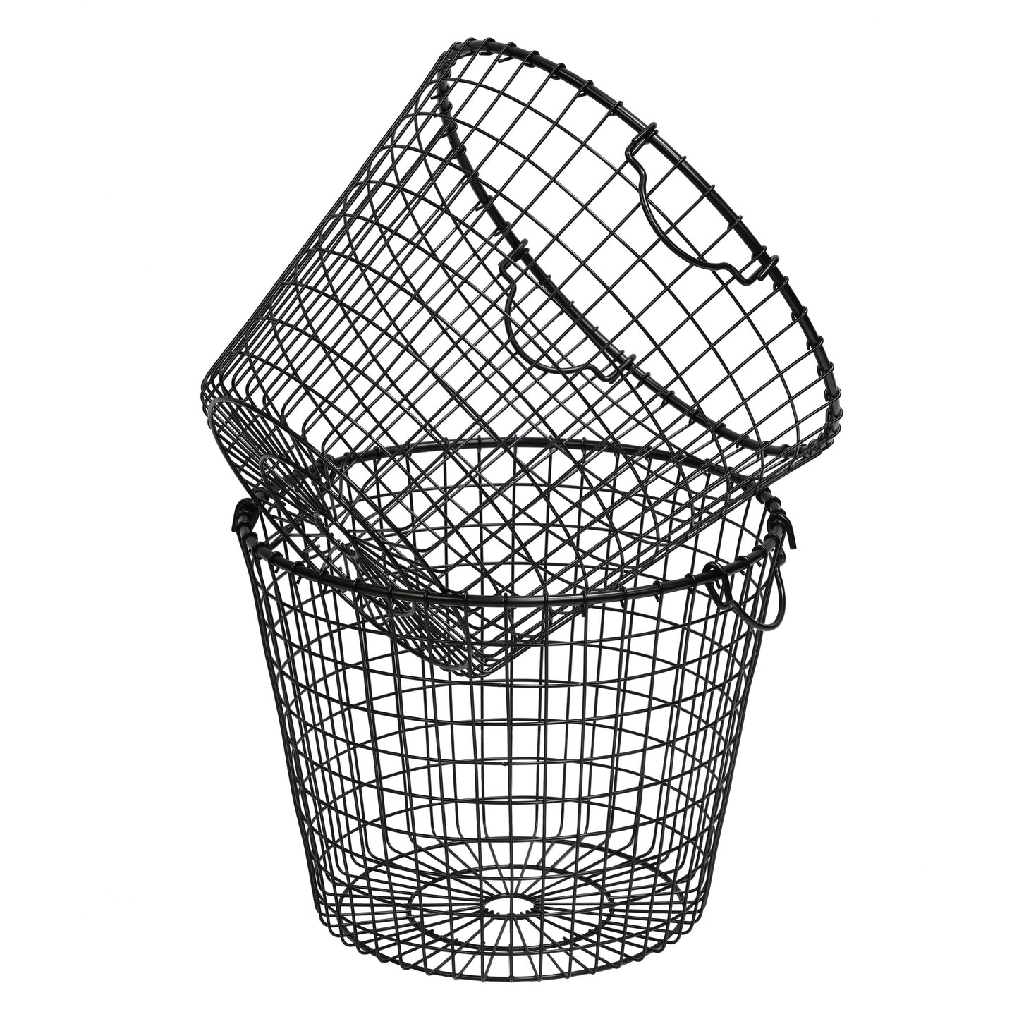 Set of 2 Stackable Metal Storage Baskets