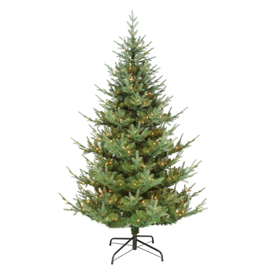 Pre-Lit 7.5' Hillside Spruce Artificial Christmas Tree with 450 Lights, Green
