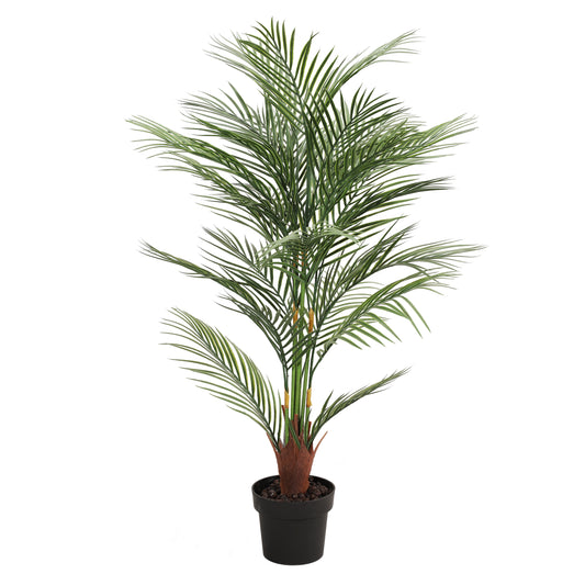 47" Artificial Areca Palm Tree with Black Plastic Vase