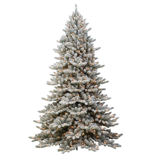 Pre-Lit 9' Flocked Royal Majestic Fir Artificial Christmas Tree with 800 Lights, Insta-Shape® Memory Wire