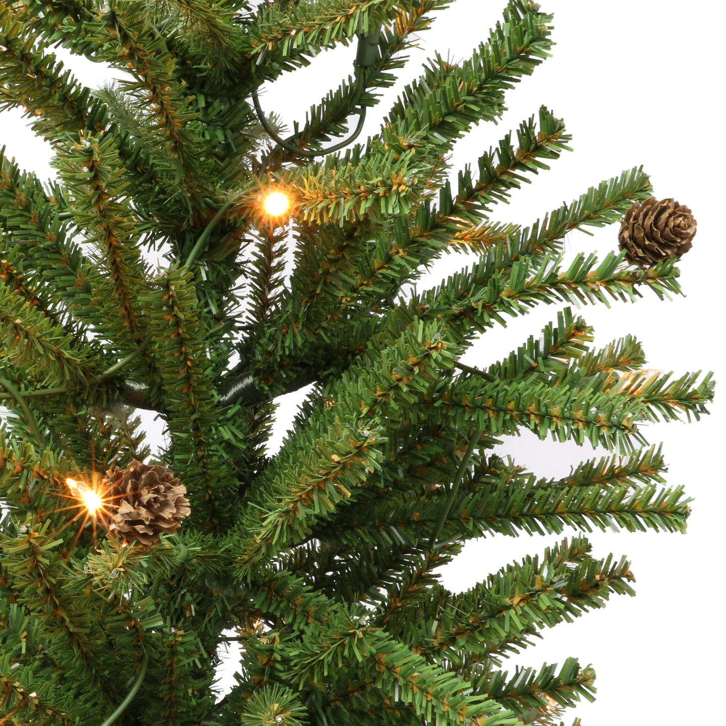 Pre-Lit 3' Fir Artificial Christmas Tree with Pines Cones and 50 Lights, Green