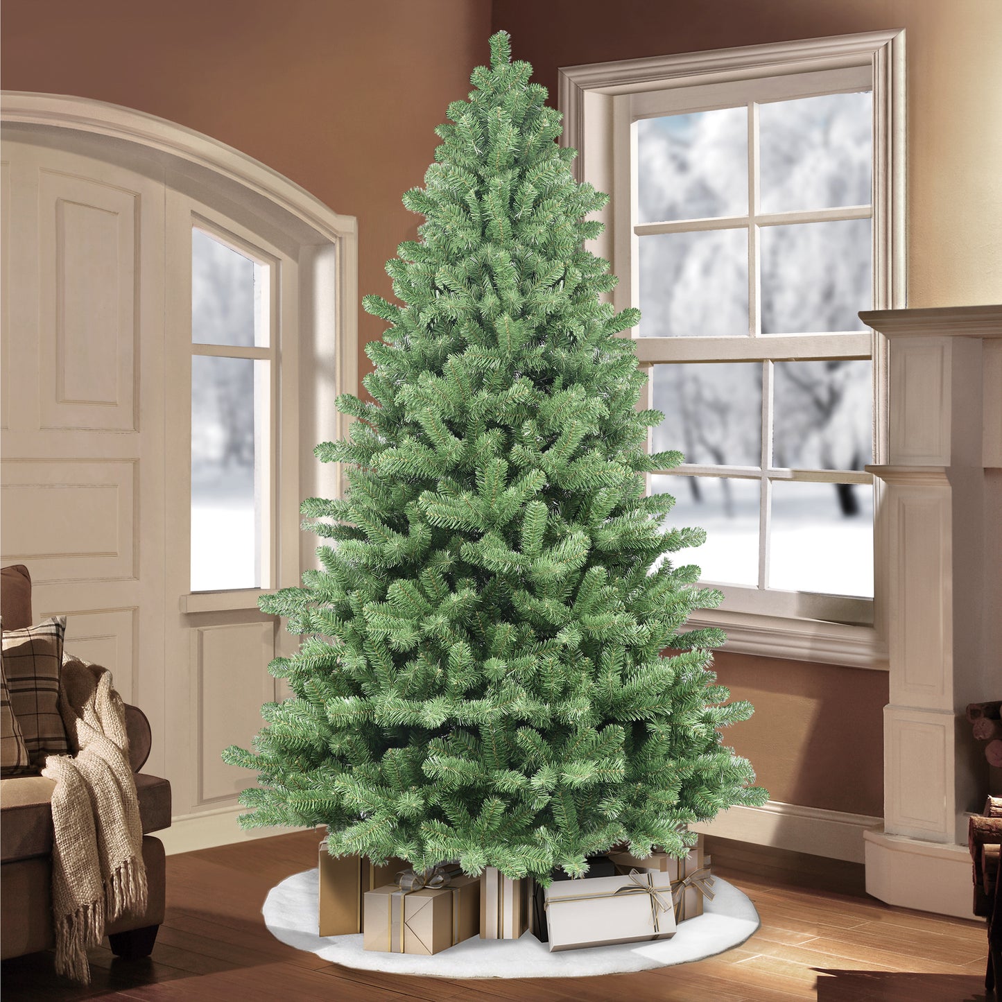 7.5' Vermont Spruce Artificial Christmas Tree with Stand, Green